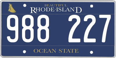 RI license plate 988227