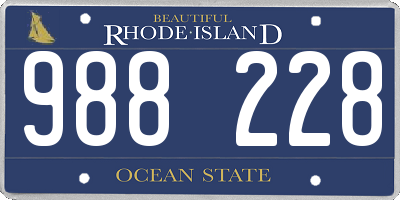 RI license plate 988228