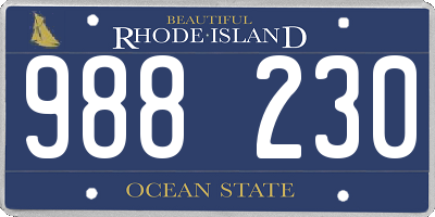 RI license plate 988230