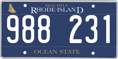 RI license plate 988231