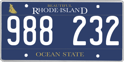 RI license plate 988232