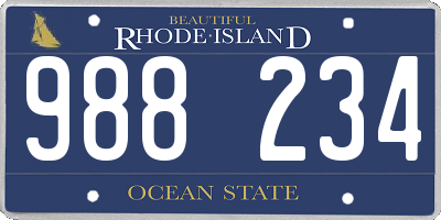 RI license plate 988234