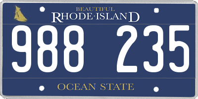 RI license plate 988235