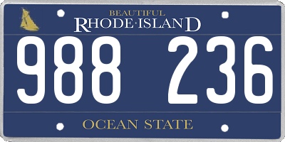 RI license plate 988236