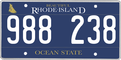 RI license plate 988238