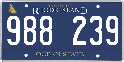 RI license plate 988239