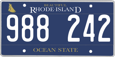 RI license plate 988242