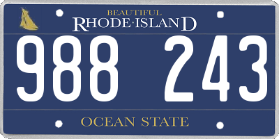 RI license plate 988243