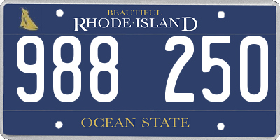 RI license plate 988250