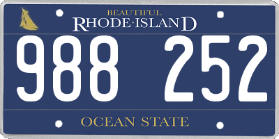 RI license plate 988252