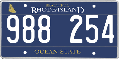 RI license plate 988254