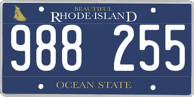 RI license plate 988255