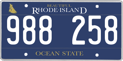 RI license plate 988258