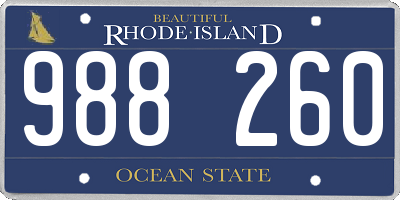 RI license plate 988260