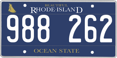 RI license plate 988262