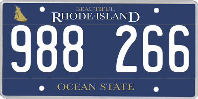 RI license plate 988266