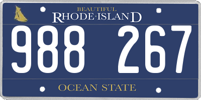 RI license plate 988267