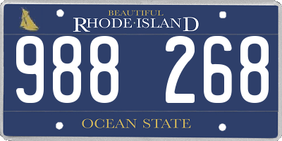 RI license plate 988268