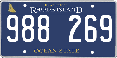 RI license plate 988269