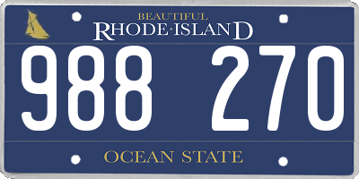 RI license plate 988270