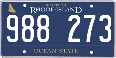 RI license plate 988273