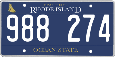 RI license plate 988274