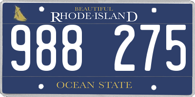 RI license plate 988275