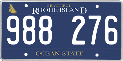 RI license plate 988276