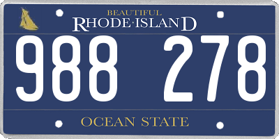 RI license plate 988278