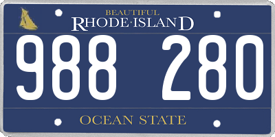 RI license plate 988280