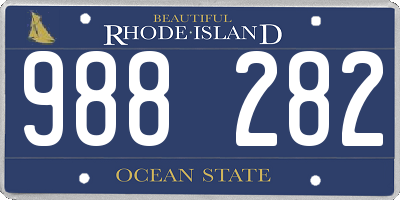 RI license plate 988282