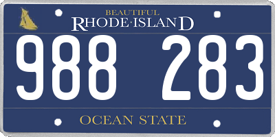 RI license plate 988283