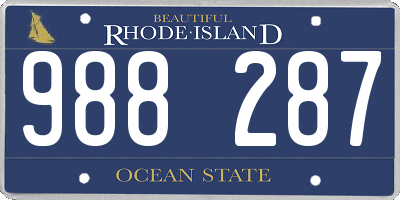 RI license plate 988287