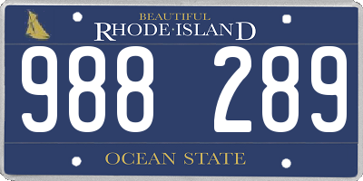 RI license plate 988289