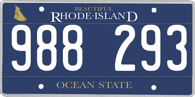 RI license plate 988293