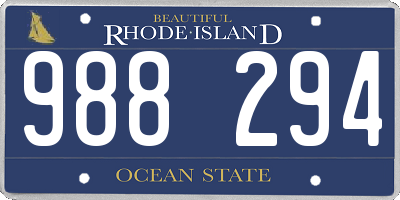 RI license plate 988294