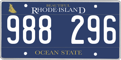 RI license plate 988296