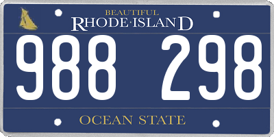 RI license plate 988298