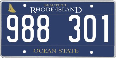 RI license plate 988301