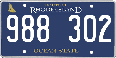 RI license plate 988302