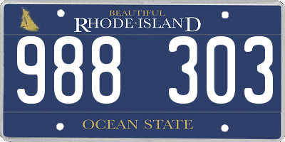 RI license plate 988303