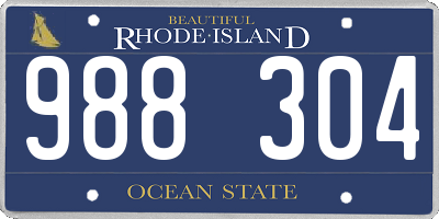 RI license plate 988304