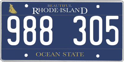 RI license plate 988305