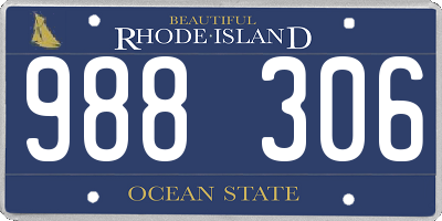 RI license plate 988306