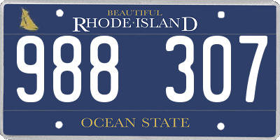 RI license plate 988307