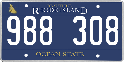 RI license plate 988308