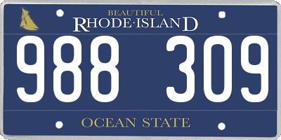 RI license plate 988309