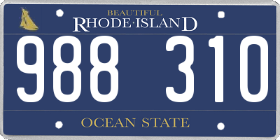 RI license plate 988310