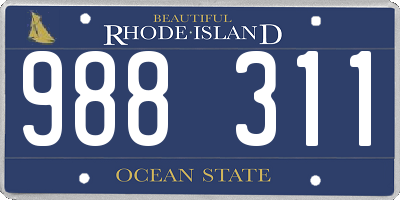 RI license plate 988311