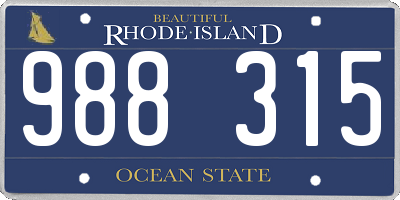 RI license plate 988315